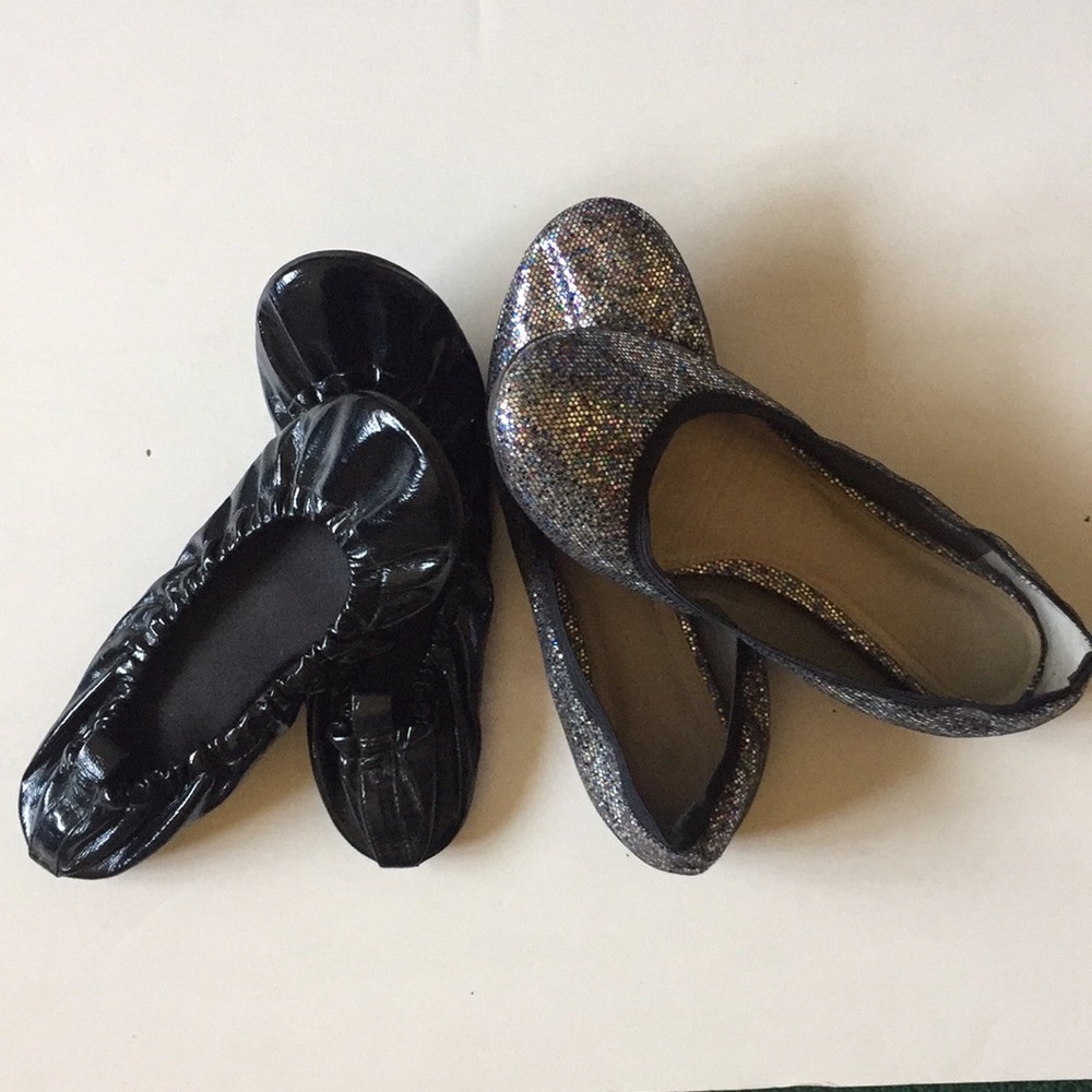 Gap Glitter+Black Patent Ballet Flats